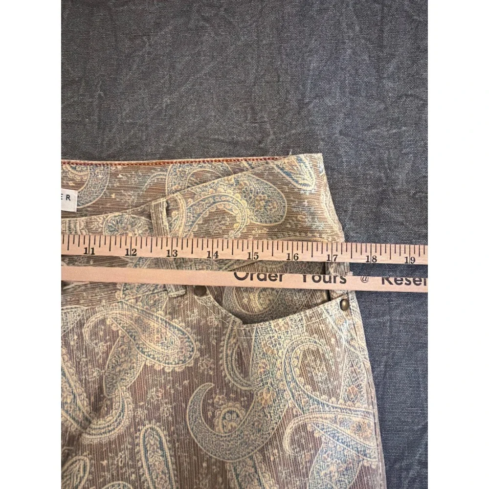 Tommy‎ Hilfiger Jeans Womens Tan Paisley Corduroy Bootcut Pants Size 12 34x31